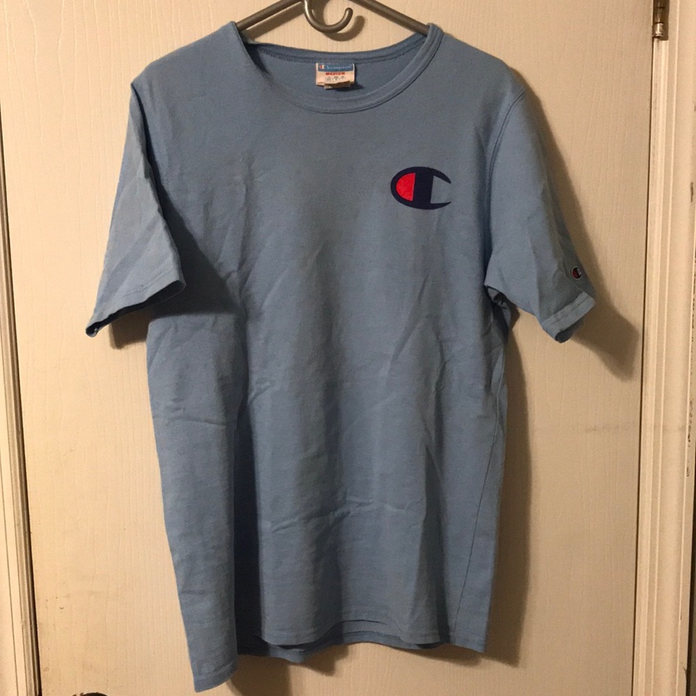 Baby blue champion shirt